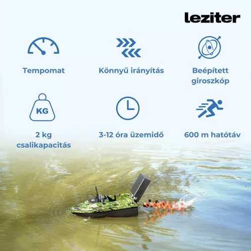 Etetőhajó X1 hátrakidobós terepmintás zöld