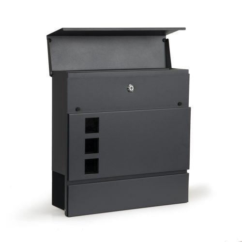 Postaláda horganyzott acélból újságtartóval antracit