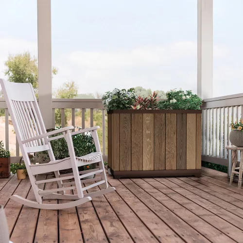 Deco tégla alakú magasítótt műanyag virágláda 100 L