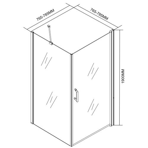 Simple nyílóajtós szögletes zuhanykabin zuhanytálca nélkül