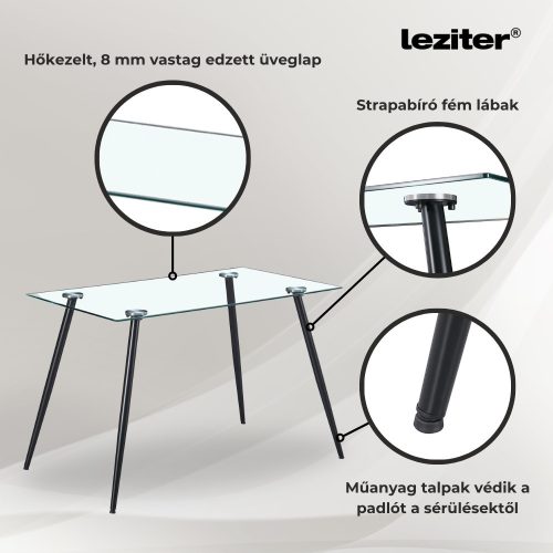 Milo 4+1 étkező garnitúra fekete-fekete