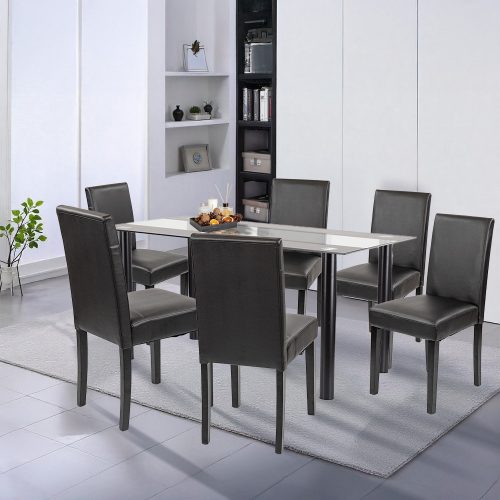 Cadiz 6+1 étkező garnitúra fekete-fekete