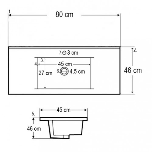 Porto 80 alsó szekrény mosdóval