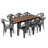 Rowen Large 8+1 kerti bútor garnitúra szett dió-grafit