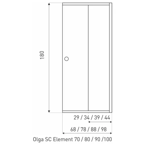 OLGA SQ 80 ELEMENT zuhanyajtó