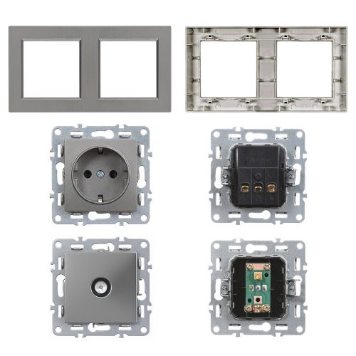 Nova dugalj TV csatlakozóval szürke szálcsiszolt kerettel