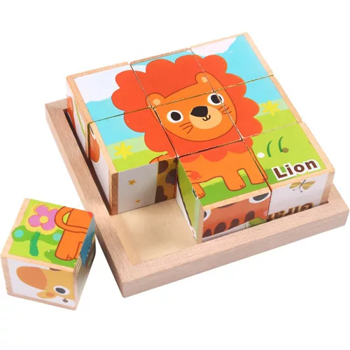 Fakocka puzzle, kirakós fajáték