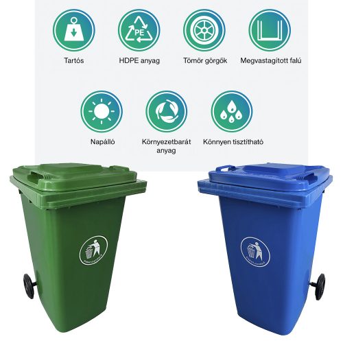 Hulladéktároló 240L sárga