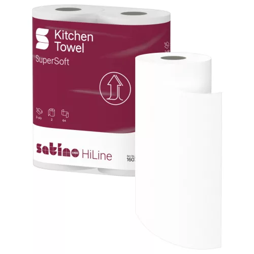 Satino Wepa HiLine kéztörlő 2 rétegű fehér 2x64lap, 16 csomag/zsák