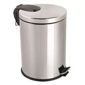   Rozsdamentes acél pedálos szemetes, kivehető műanyag vödörrel, 5L, fényes