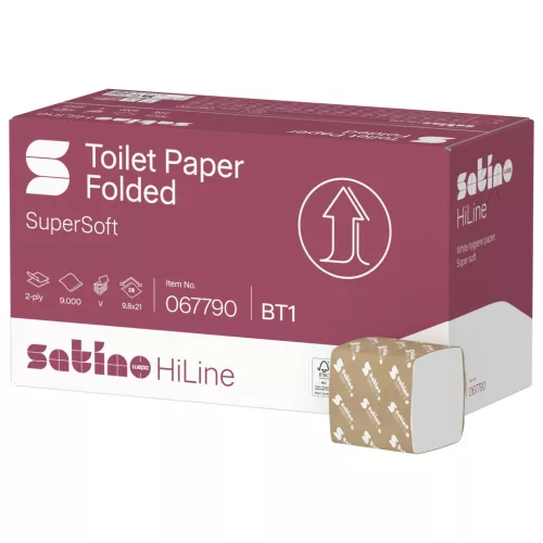 Satino Wepa HiLine hajtogatott toalettpapír cellulóz 2 réteg, 9,8x21cm, 30x300 lap