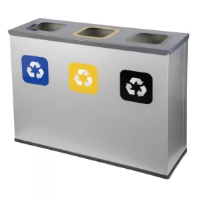   EKO rozsdamentes horganyzott acél szelektív szemetes 3 részes 3x60L
