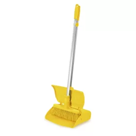   Igeax élelmiszeripari billenős szemetes lapát és seprű 28cm széles, 80cm nyéllel sárga 0,5 mm