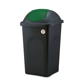   Multipat billenőfedeles szemetes kuka, műanyag, zöld billenő fedővel, 60L