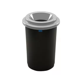   Plafor ECO kerek, henger szemetes 50L fekete színű, ezüst tetővel
