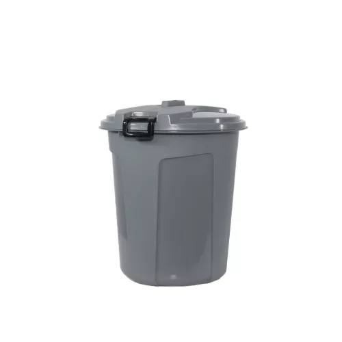 Uctem kerek szemetes kuka, zárható fedéllel 50L, szürke