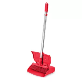   Igeax élelmiszeripari billenős szemetes lapát és seprű 28cm széles, 80cm nyéllel piros 0,5 mm