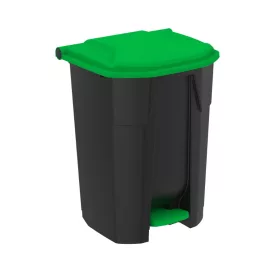   Uctem szelektív hulladékgyűjtő konténer, műanyag, pedálos, fekete/zöld 50L