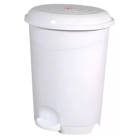   Planet Pedálos szemetes kuka, műanyag, LUXURY fehér, kivehető kosárral, 50L NO5