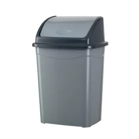   Planet Billenőfedeles szemetes kuka, műanyag, szürke/antracit, 26 L