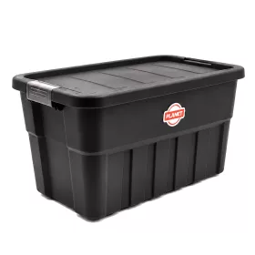  Planet műanyag tárolódoboz, csattal, kerékkel, fekete 60L