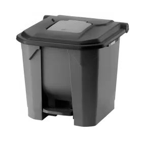   Planet Szelektív hulladékgyűjtő konténer, műanyag, pedálos, antracit/fekete, 30L