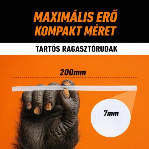 Gorilla Hot Glue Sticks Ragasztórúd Ragasztópisztolyhoz 7 mm × 200 mm (20 db)