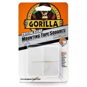   Gorilla Mounting Clear Tape Squares Kristálytiszta Kétoldalas Ragasztószalag 2,5cm-es négyzetek 24db/csomag