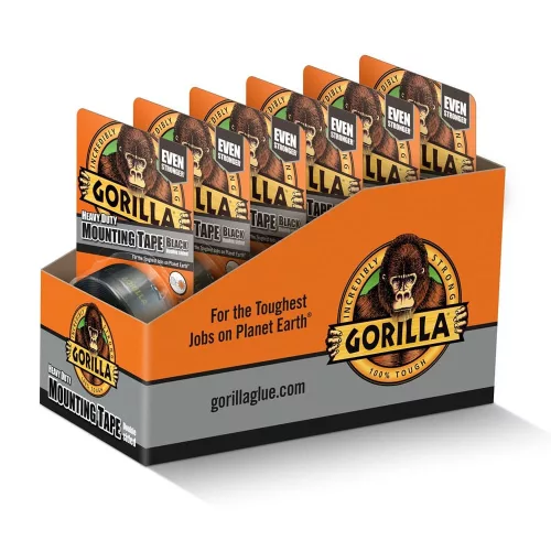 Gorilla Heavy Duty Mounting Black Tape Fekete Kétoldalas Ragasztószalag Kültérre is 2,54cm x 1,52m