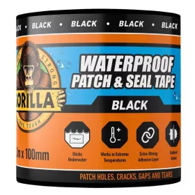   Gorilla WATERPROOF PATCH & SEAL TAPE Fekete 3m x 100mm Vízálló Foltozó és Tömítő Ragasztószalag