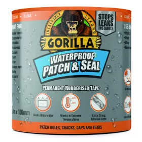   Gorilla WATERPROOF PATCH & SEAL TAPE CLEAR átlátszó 2,4m x 100mm Vízálló Foltozó és Tömítő Ragasztószalag