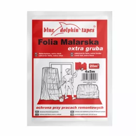   Blue Dolphin Extra Vastag Létrázható Takarófólia 50 mikron – 4 m × 5 m