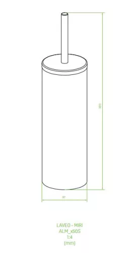 LAVEO MIRI WC-kefe (97x380 mm), arany (fekete kefével)
