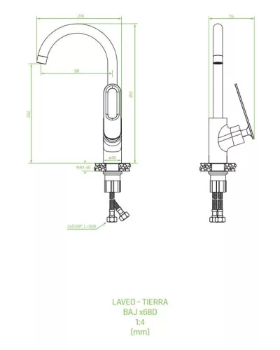 Laveo TIERRA álló csaptelep, fekete