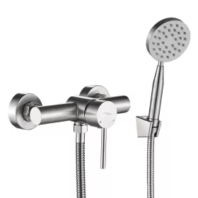 LAVEO NOIA zuhanycsap, falra szerelhető zuhanyszettel, inox