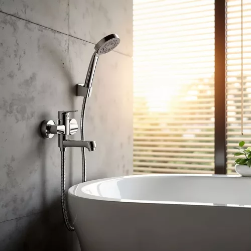 LAVEO ATEZ kádcsap zuhanyszettel, egykaros, króm