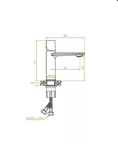 LAVEO TORES mosdócsap click-clack leeresztővel, grafit