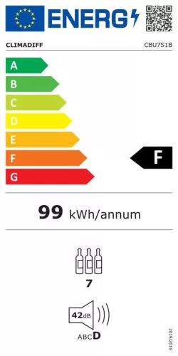 Climadiff Borhűtő CBU7S1B pult alá építhető, 7 palack