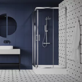   LAVEO DESNA szögletes zuhanykabin zuhanytálcával 90x90x185 cm átlátszó üveg/króm