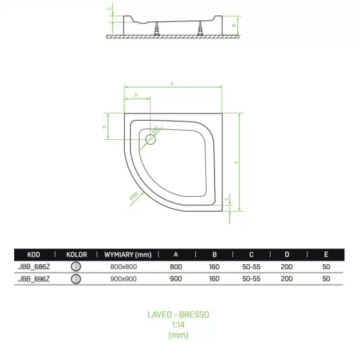 LAVEO DESNA félkör zuhanykabin zuhanytálcával 90x90x185 cm átlátszó üveg/króm