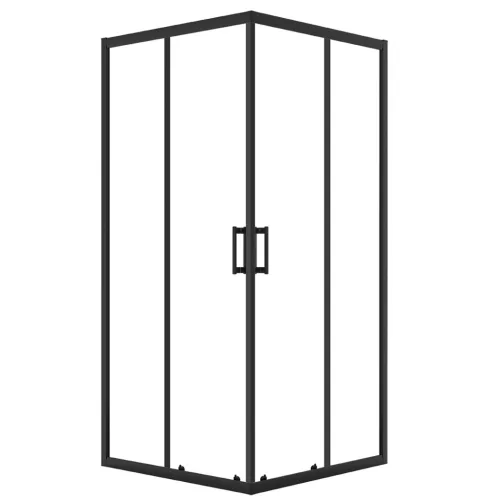 LAVEO DESNA félkör zuhanykabin zuhanytálcával, 80x80x185 cm átlátszó üveg/fekete