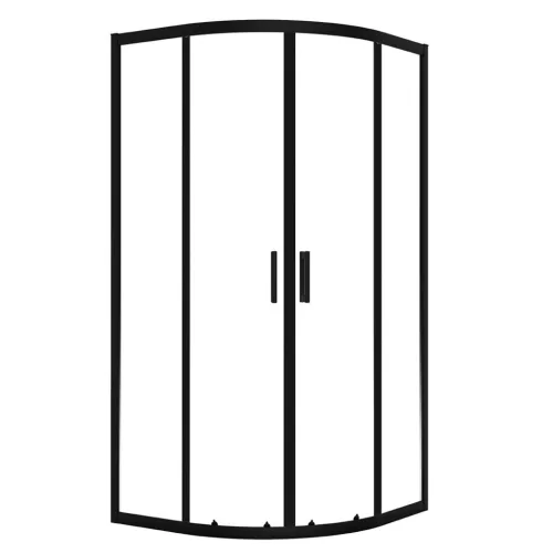 LAVEO DESNA félkör zuhanykabin zuhanytálcával 90x90x185 cm átlátszó üveg/fekete
