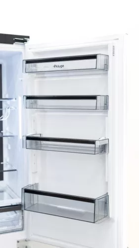 Kluge beépíthető kombi hűtőszekrény alul fagyasztóval, DualNoFrost, 170L/63L