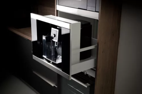 Coffee Case kávéfőző fiók, inox, 240x325