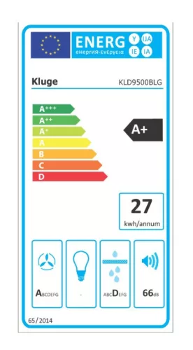 Kluge pultból kiemelkedő átlátszó üveges páraelszívó, 90cm