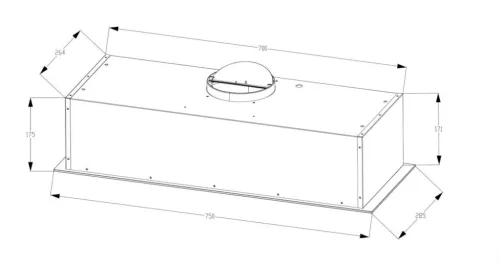 Kluge beépíthető fekete páraelszívó, 75cm