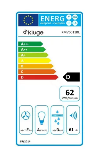 Kluge beépíthető matt fekete páraelszívó, 60cm, 17cm magas