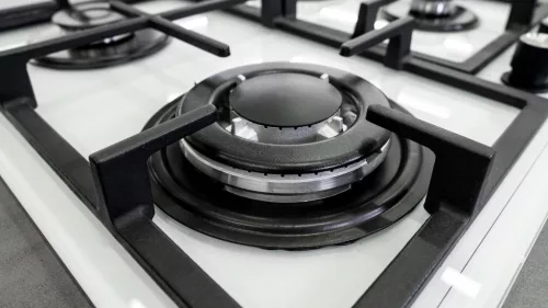 Kluge beépíthető gáz főzőlap, 60 cm, fehér üveg, WOK égő