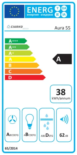 MONNO Aura Black 55 cm beépíthető páraelszívó, fekete üveg
