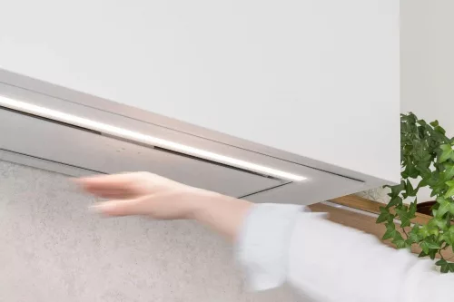 MONNO Aura White 55 cm beépíthető páraelszívó, fehér üveg